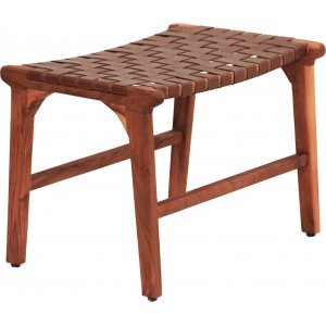 Porto Bello Footstool teak/aniliininahkaa Porto Bello Footstool teak/aniliininahkaa