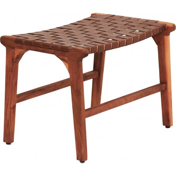 Porto Bello Footstool teak/aniliininahkaa + Huonekalujen tekstiilien puhdistus