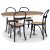 Fitchburg Food Group; Soikea ruokapöytä 106-141 cm - Valkoinen / Öljytty tammi ja 4 Danderyd No.16 ruokapöydän tuolia musta