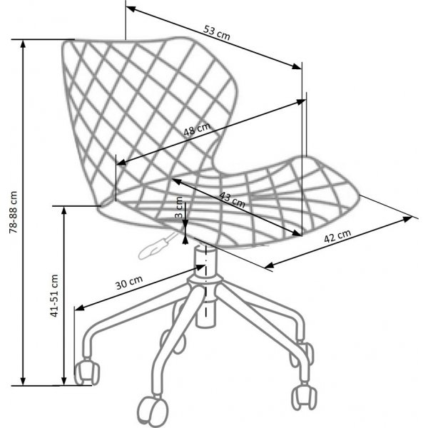 Albana-työtuoli - Valkoinen/harmaa Albana-työtuoli - Valkoinen/harmaa