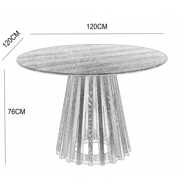 Inez pyöreä ruokapöytä Ø120 cm - Tammi Inez pyöreä ruokapöytä Ø120 cm - Tammi