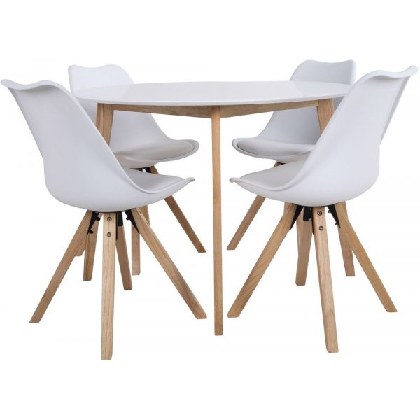 Vojens Ruokapöytä - Valkoinen/luonnollinen - Ø105 cm Vojens Ruokapöytä - Valkoinen/luonnollinen - Ø105 cm