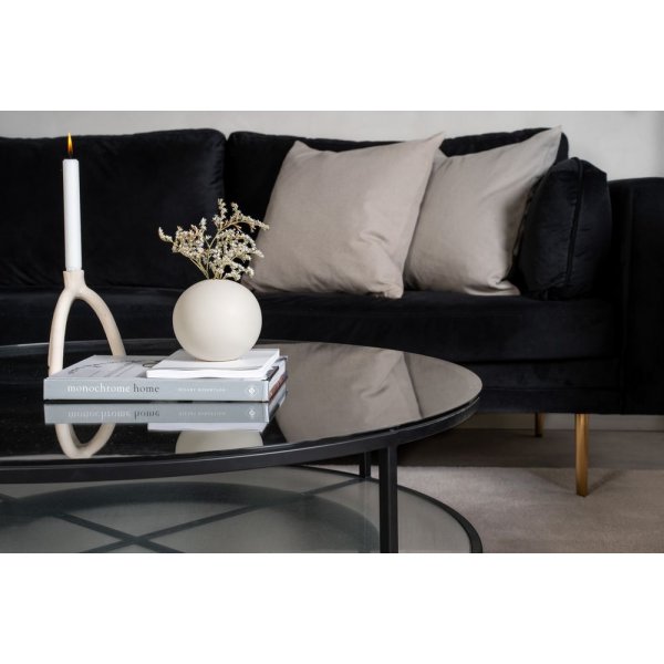Kävsta sohvapöytä Ø100 cm - Musta/lasi Kävsta sohvapöytä Ø100 cm - Musta/lasi