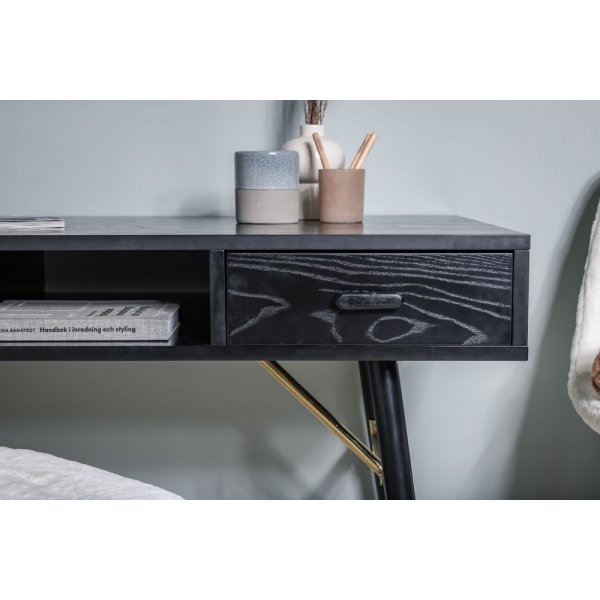 Ansmark kirjoituspyt 110x60 cm - Musta/messinki