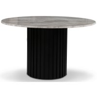 Sumo ruokapöytä Ø130cm - Musta petsi / hopeamarmori Sumo ruokapöytä Ø130cm - Musta petsi / hopeamarmori