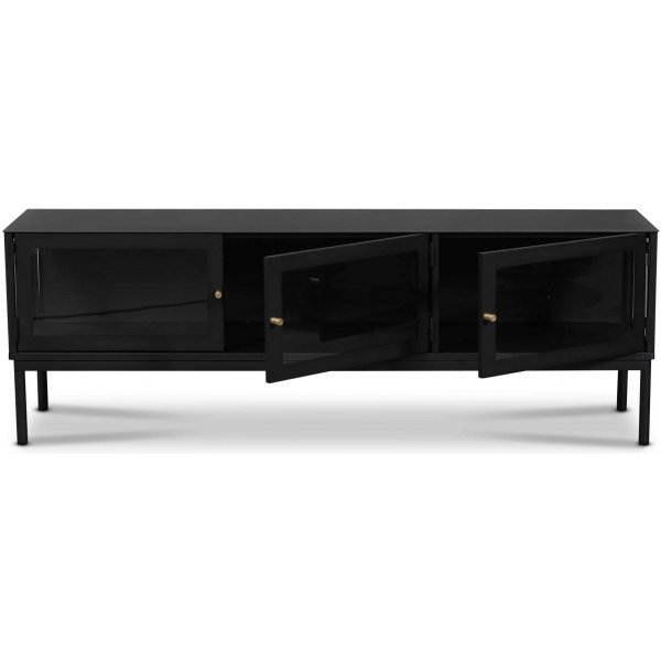 Peltinen Cliff-mediapenkki - Musta / Kirkas lasi