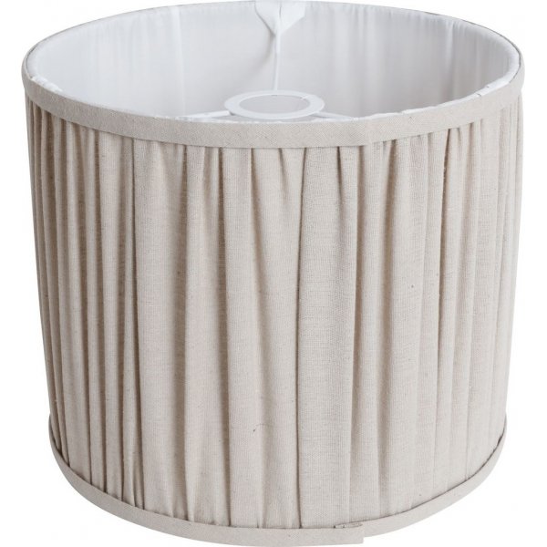 Laskostettu lampunvarjostin H 25 cm - Beige pellava