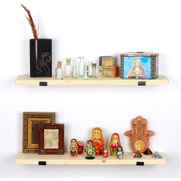 Lamba seinähylly 8 - Musta/tammi Lamba seinähylly 8 - Musta/tammi