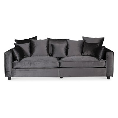 Brandy- 3-istuttava sohva - Tummanharmaa (sametti) + Huonekalujen hoitosarja tekstiileille