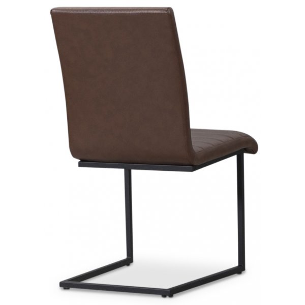 Lazio-tuoli musta metalli - Ruskea PU