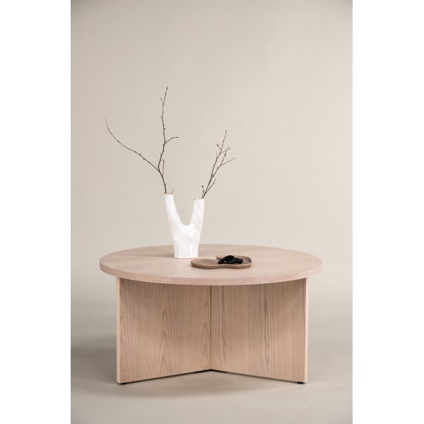 Melker sohvapöytä Ø65 cm - Whitewash Melker sohvapöytä Ø65 cm - Whitewash