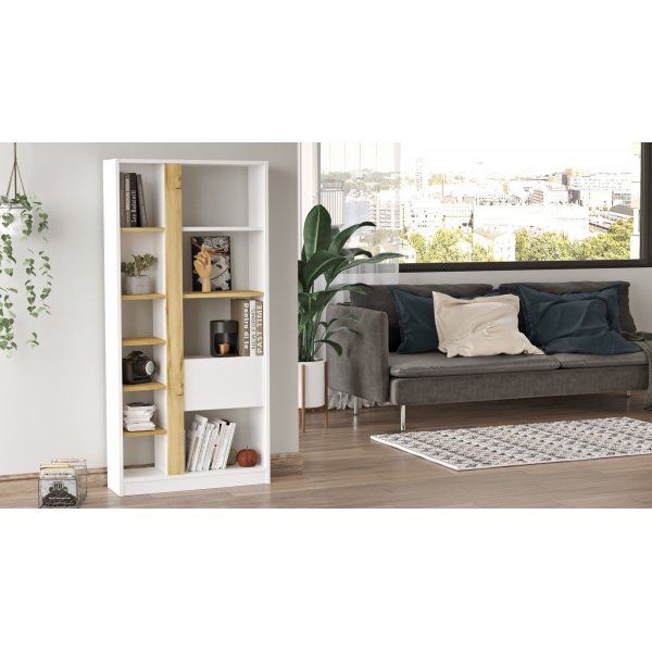 Luvio kirjahylly 21 - tammi/valkoinen Luvio kirjahylly 21 - tammi/valkoinen
