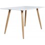 Paradis ruokapyt 120x80 cm - Valkoinen/tammi + Huonekalujen jalat