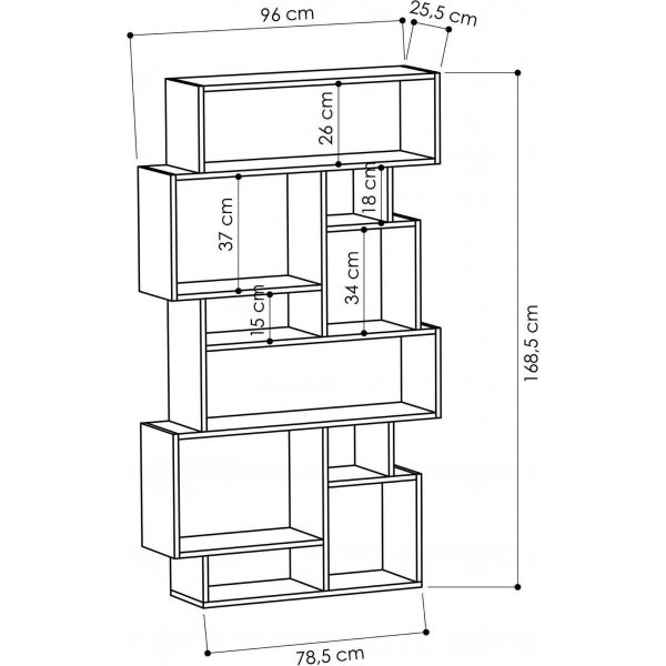 Karmato kirjahylly - Sonoma tammi Karmato kirjahylly - Sonoma tammi