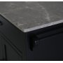 Heritage Kitchen Island marmorilla - Musta runko / harmaa Emprador-marmori