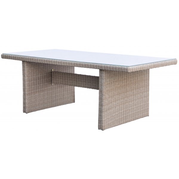 Ulkoryhm: 6 tuolia ja pyt 200 x 100 cm rottinkia - Hampton/Mercury