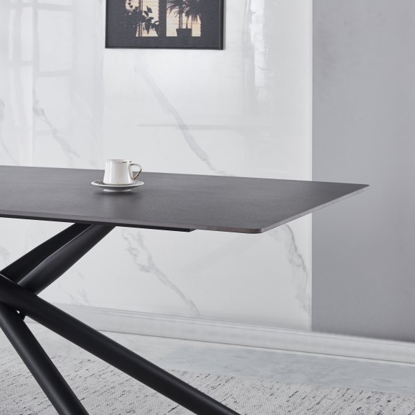 Jupiter-ruokapöytä sintrattua kiveä - 180x90 cm - Harmaa betoni Jupiter-ruokapöytä sintrattua kiveä - 180x90 cm - Harmaa betoni