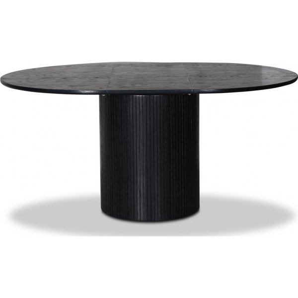 Nova jatkettava pyre ruokapyt 115-160 cm - Mustaksi petsattu tammi + Huonekalujen jalat