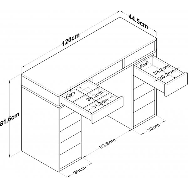 Bijou peilipöytä 6 - 120 x 44,5 cm - Valkoinen Bijou peilipöytä 6 - 120 x 44,5 cm - Valkoinen