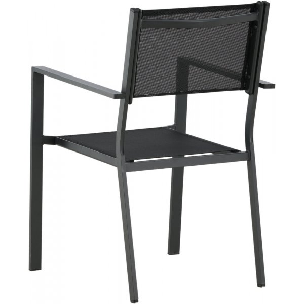 Ruokailuryhm�: 6 tuolia ja ruokap�yt� 205 x 90 cm musta/luonnonv�rinen - Copacabana