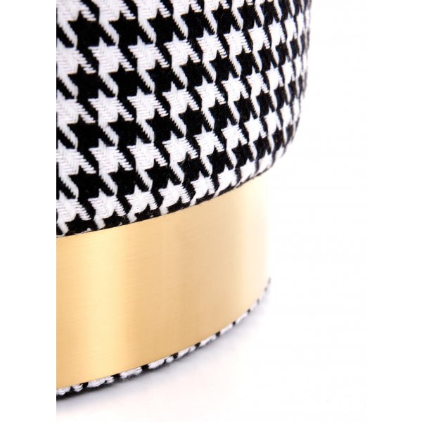 Pouffe Surya - Mustavalkokuvioinen