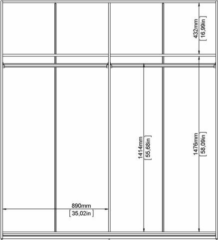 Verona vaatekaappi - valkoinen