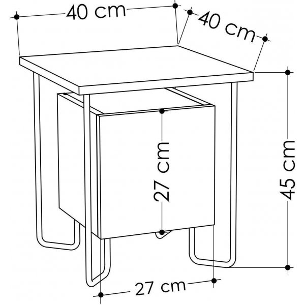 Acura yöpöytä - tummanruskea Acura yöpöytä - tummanruskea