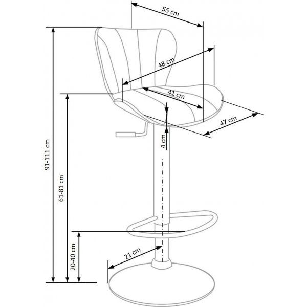 Dawson- baarijakkat - Musta (PU) / Kromi + Huonekalujen tahranpoistoaine Dawson- baarijakkat - Musta (PU) / Kromi + Huonekalujen tahranpoistoaine