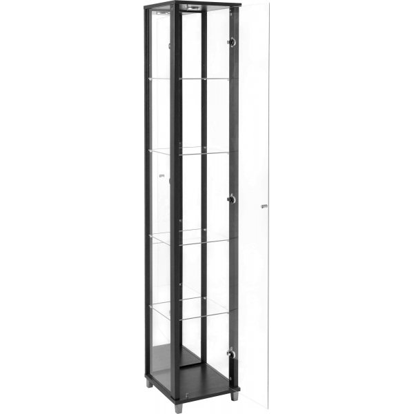 Optima-vitriini & lasikaappi - Musta (peilitakaosalla) Optima-vitriini & lasikaappi - Musta (peilitakaosalla)