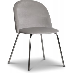 Giovani velvet -tuoli - Harmaanbeige/Kromi Giovani velvet -tuoli - Harmaanbeige/Kromi
