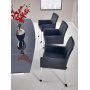 Leslie jatkettava soikea ruokapyt 160-250 cm - Valkoinen/musta