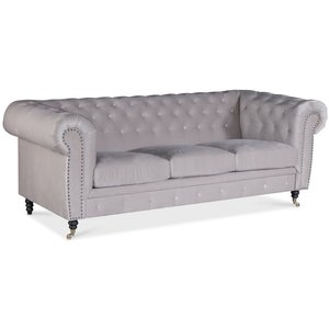 Sheffield Chesterfield 3-istuttava sohva - beige (sametti)