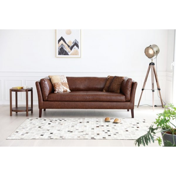Sohva 3-istuttava ruskea vintage PU 198 cm - Heritage Sohva 3-istuttava ruskea vintage PU 198 cm - Heritage