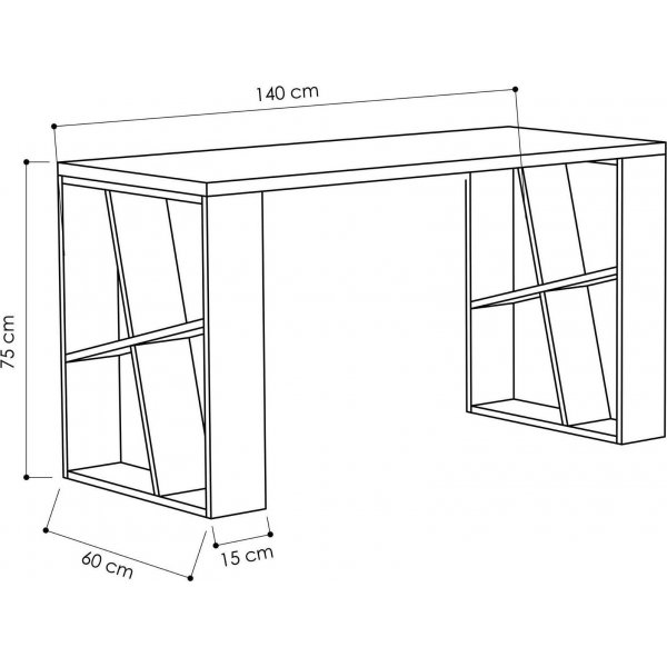 Hunajapöytä 140x60 cm - Valkoinen/tumma tammi Hunajapöytä 140x60 cm - Valkoinen/tumma tammi