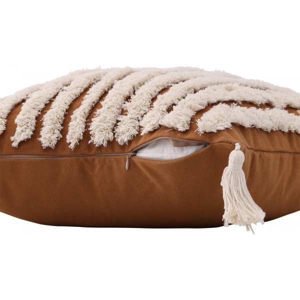 Elina tyynynpäällinen 45 x 45 cm - Ruskea/valkoinen Elina tyynynpäällinen 45 x 45 cm - Ruskea/valkoinen