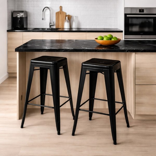 Teollisuuden baarijakkata - Pelti - Musta + Huonekalujen jalat