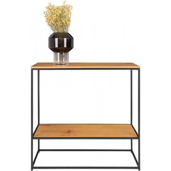 Valkoinen konsolip�yt� 36 x 80 cm - Musta/tammi j�ljitelm�