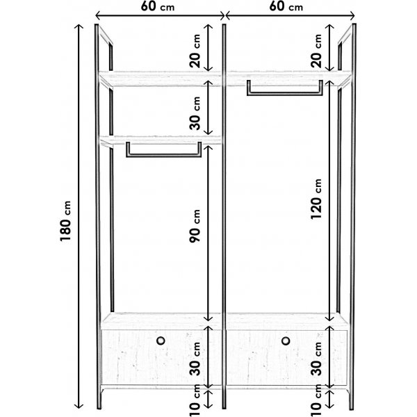 Limbo aulakalusteet 638 - Tammi/musta