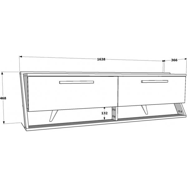 Astryd mediapenkki - Valkoinen/phkin