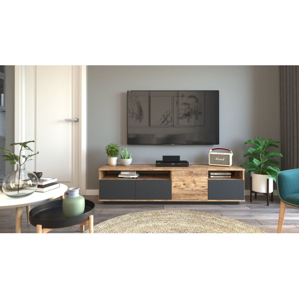 Tulevaisuuden mediapenkki 5 - mänty/antrasiitti Tulevaisuuden mediapenkki 5 - mänty/antrasiitti