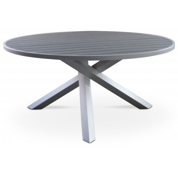 Tammisaaren pyöreä ruokapöytä Ø150 - Valkoinen/harmaa polywood Tammisaaren pyöreä ruokapöytä Ø150 - Valkoinen/harmaa polywood