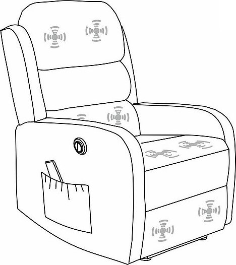 Pegaz lepotuoli hierontatoiminnolla - Harmaa sametti Pegaz lepotuoli hierontatoiminnolla - Harmaa sametti