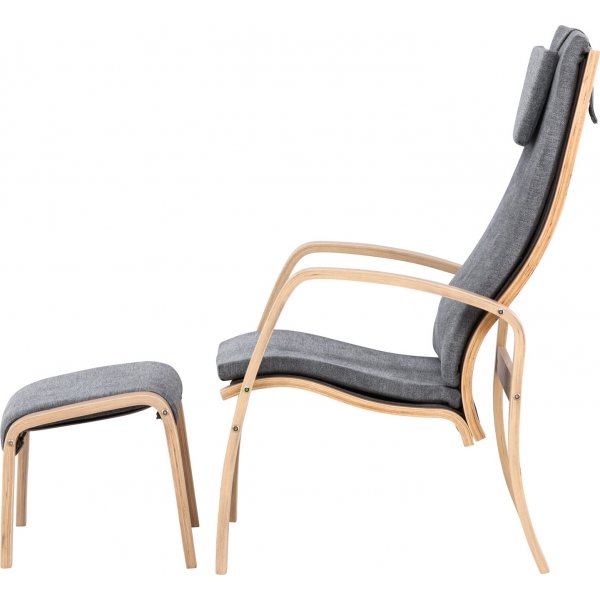 Grötö lepotuoli - Tummanharmaa/valkittu Grötö lepotuoli - Tummanharmaa/valkittu