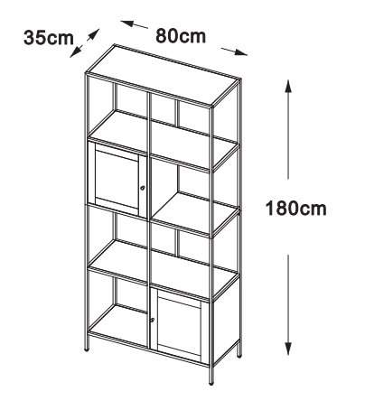 Billy musta metallikirjahylly - 180x80 cm Billy musta metallikirjahylly - 180x80 cm