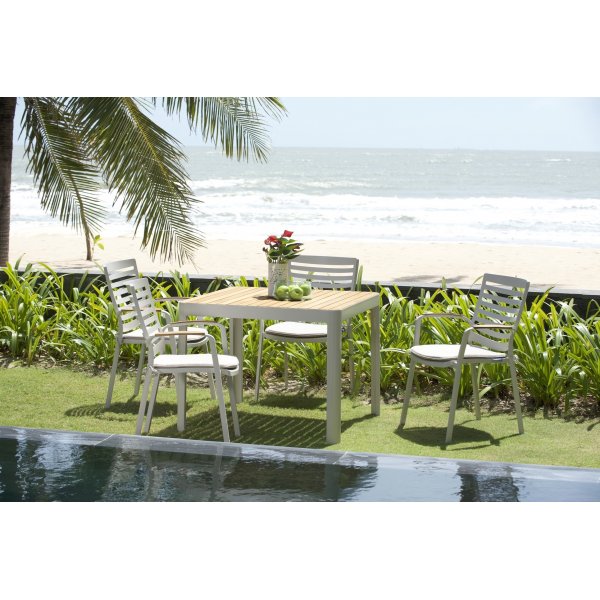 Portaalit ruokailuryhmä 1 - Valkoinen/tiikki Portaalit ruokailuryhmä 1 - Valkoinen/tiikki