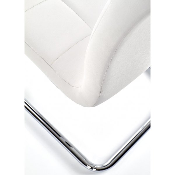 Briana-tuoli - Valkoinen (PU) / Kromi