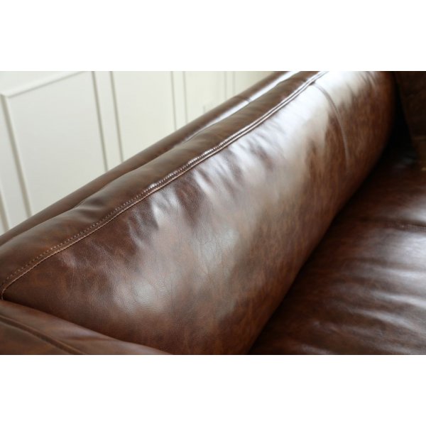 Sohva 3-istuttava ruskea vintage PU 198 cm - Heritage Sohva 3-istuttava ruskea vintage PU 198 cm - Heritage
