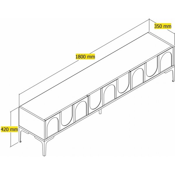 Lyon TV-taso - Kermanvärinen/musta Lyon TV-taso - Kermanvärinen/musta