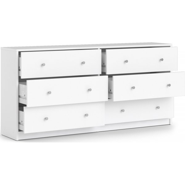 Lipasto, 6 laatikkoa, valkoinen - toukokuu + Huonekalujen jalat Lipasto, 6 laatikkoa, valkoinen - toukokuu + Huonekalujen jalat