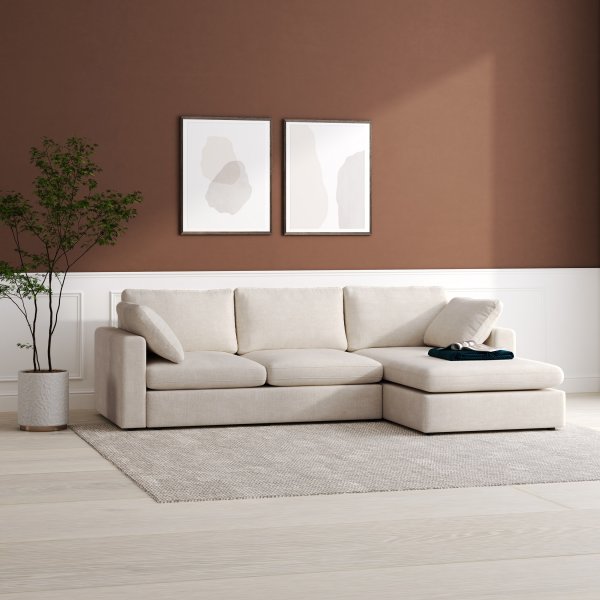 Moby beige divaanisohva 296 cm - sohva knnettvll divaanilla